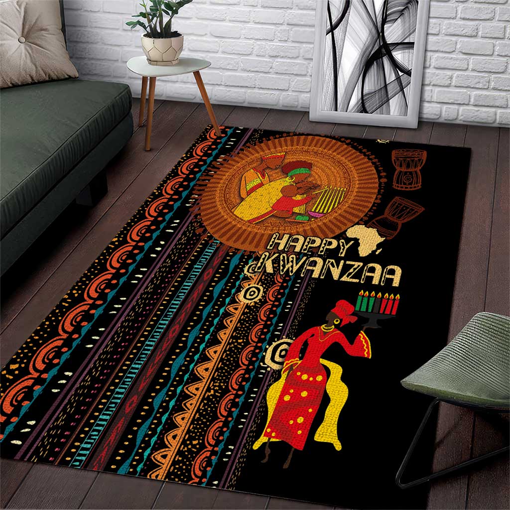 Happy Kwanzaa African Area Rug - Tribal Pattern LT03