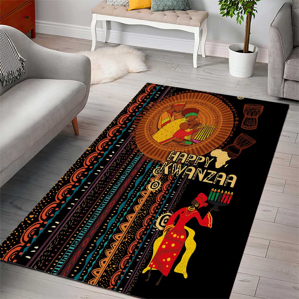 Happy Kwanzaa African Area Rug - Tribal Pattern LT03
