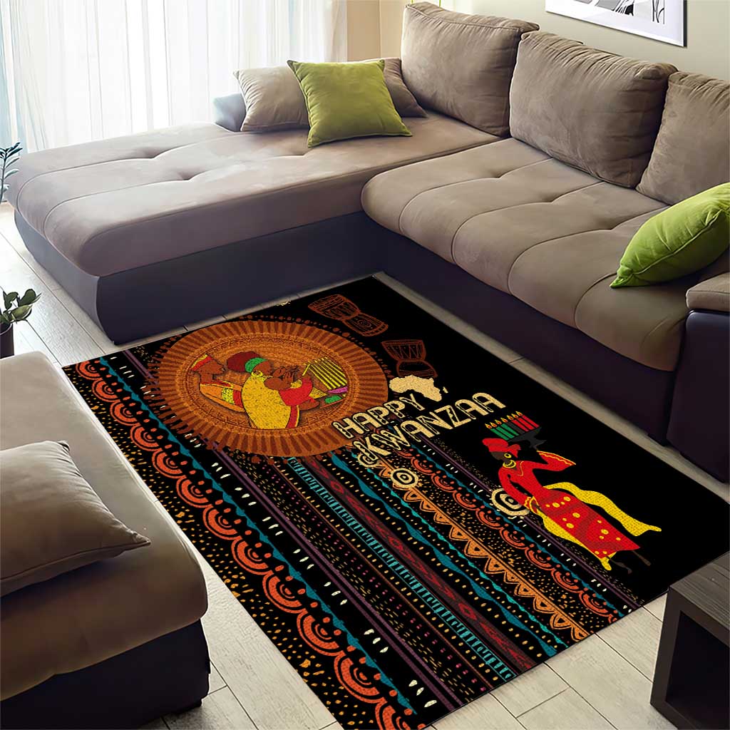 Happy Kwanzaa African Area Rug - Tribal Pattern LT03