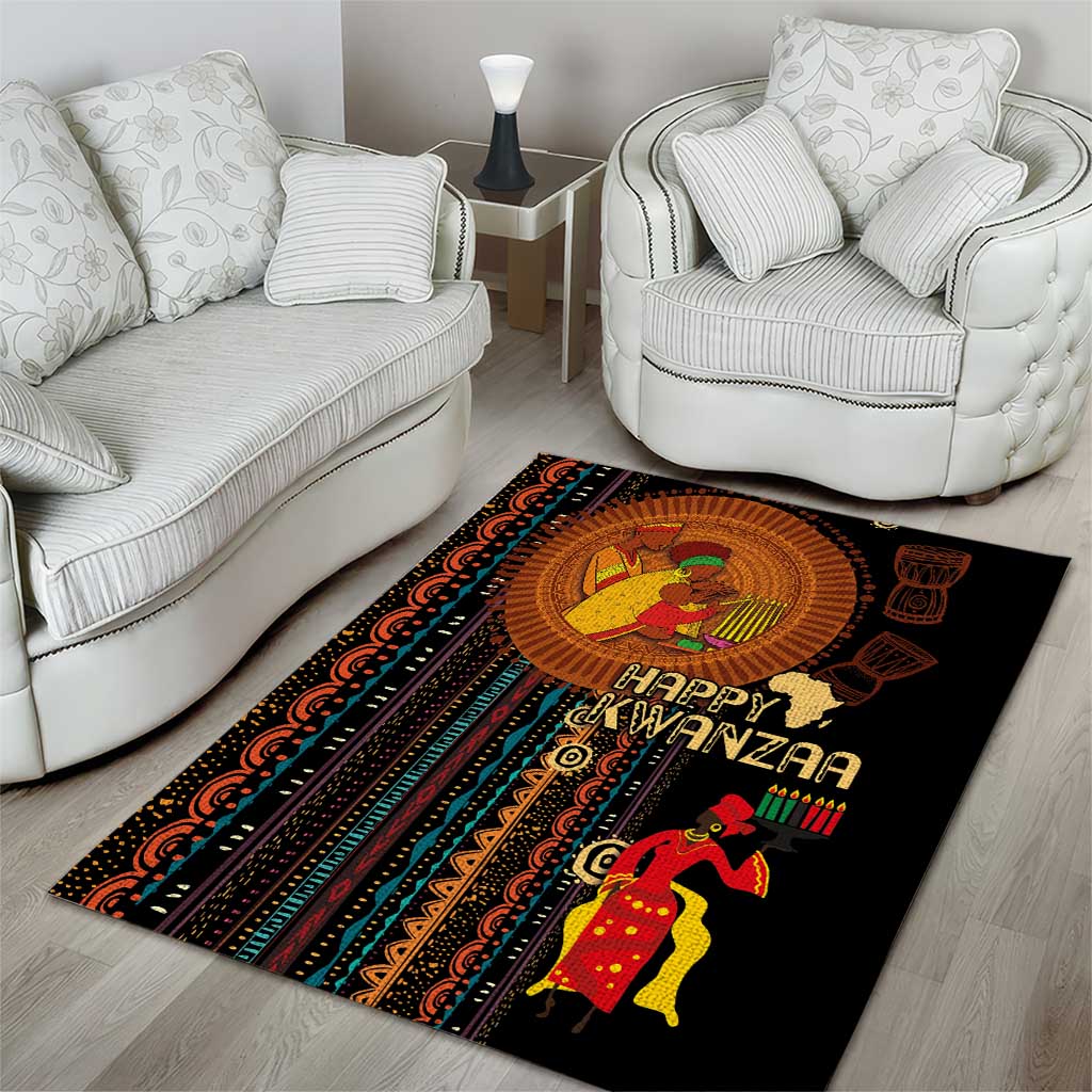 Happy Kwanzaa African Area Rug - Tribal Pattern LT03