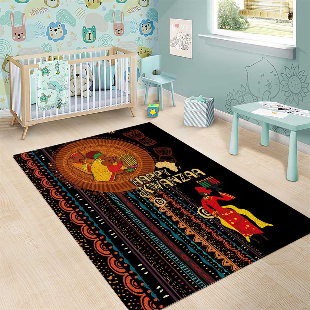 Happy Kwanzaa African Area Rug - Tribal Pattern LT03