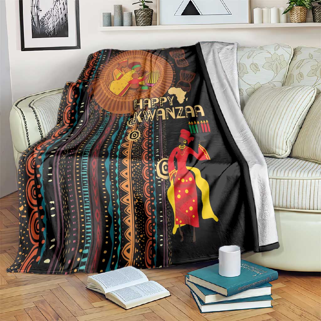 Happy Kwanzaa African Blanket - Tribal Pattern LT03