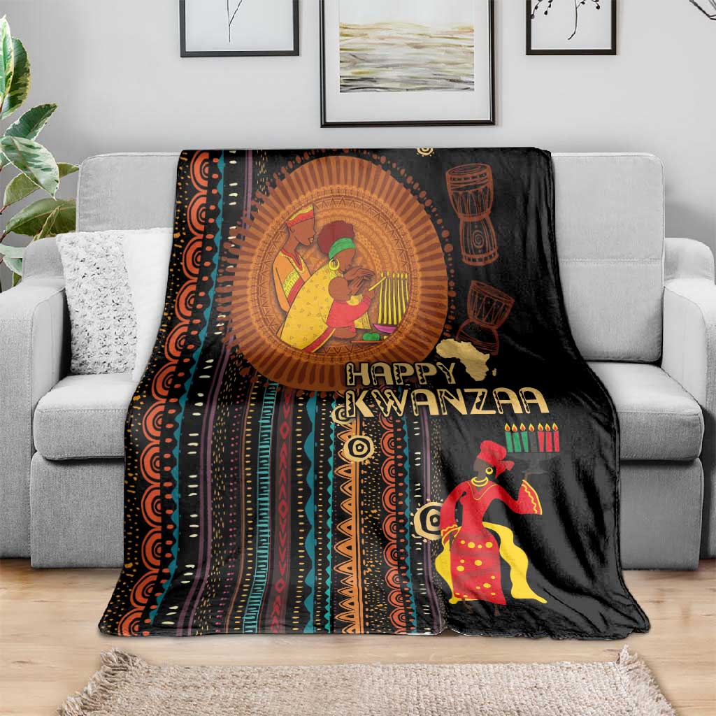 Happy Kwanzaa African Blanket - Tribal Pattern LT03