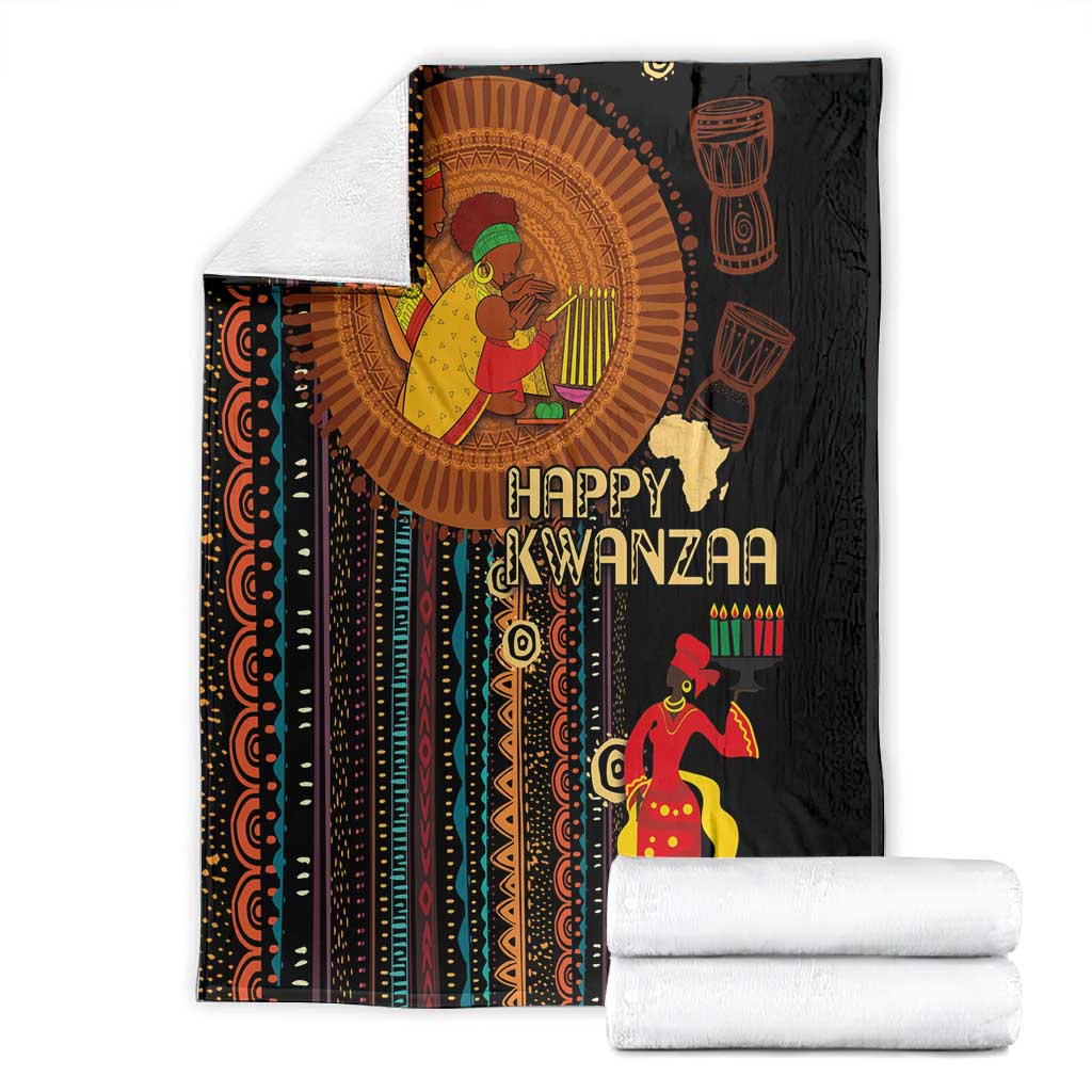 Happy Kwanzaa African Blanket - Tribal Pattern LT03