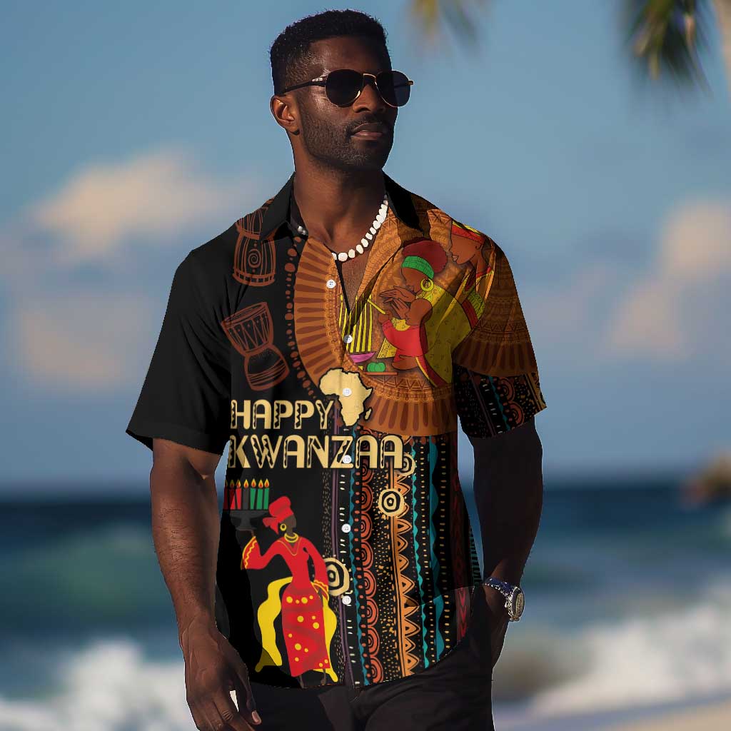 Happy Kwanzaa African Hawaiian Shirt - Tribal Pattern LT03