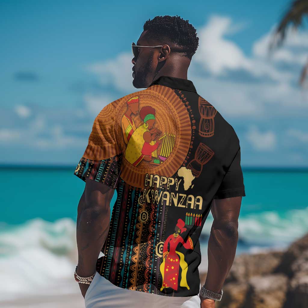Happy Kwanzaa African Hawaiian Shirt - Tribal Pattern LT03