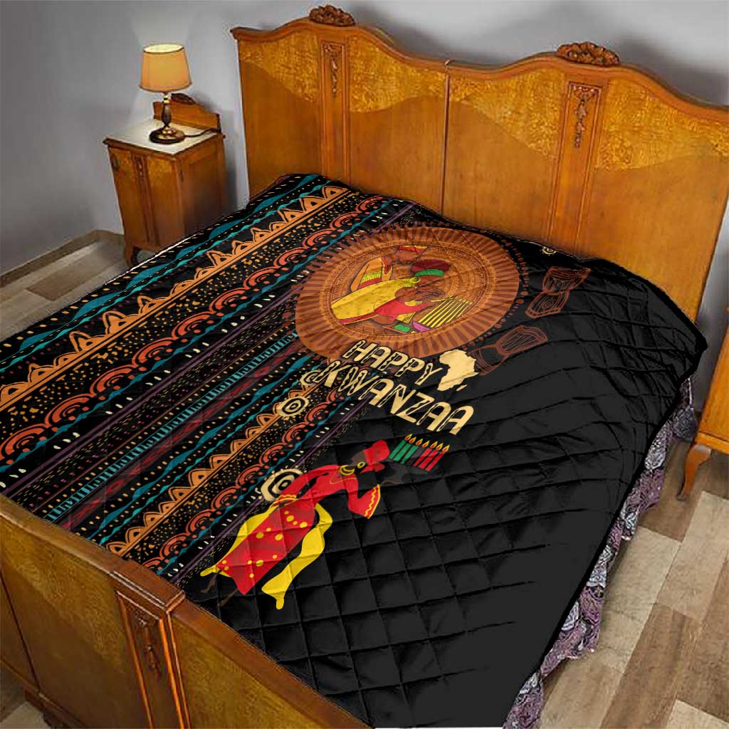 Happy Kwanzaa African Quilt - Tribal Pattern LT03