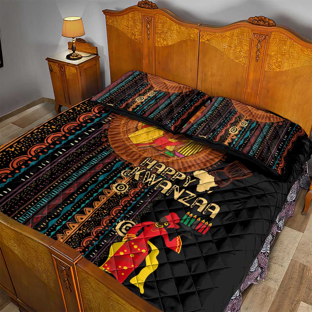 Happy Kwanzaa African Quilt Bed Set - Tribal Pattern LT03