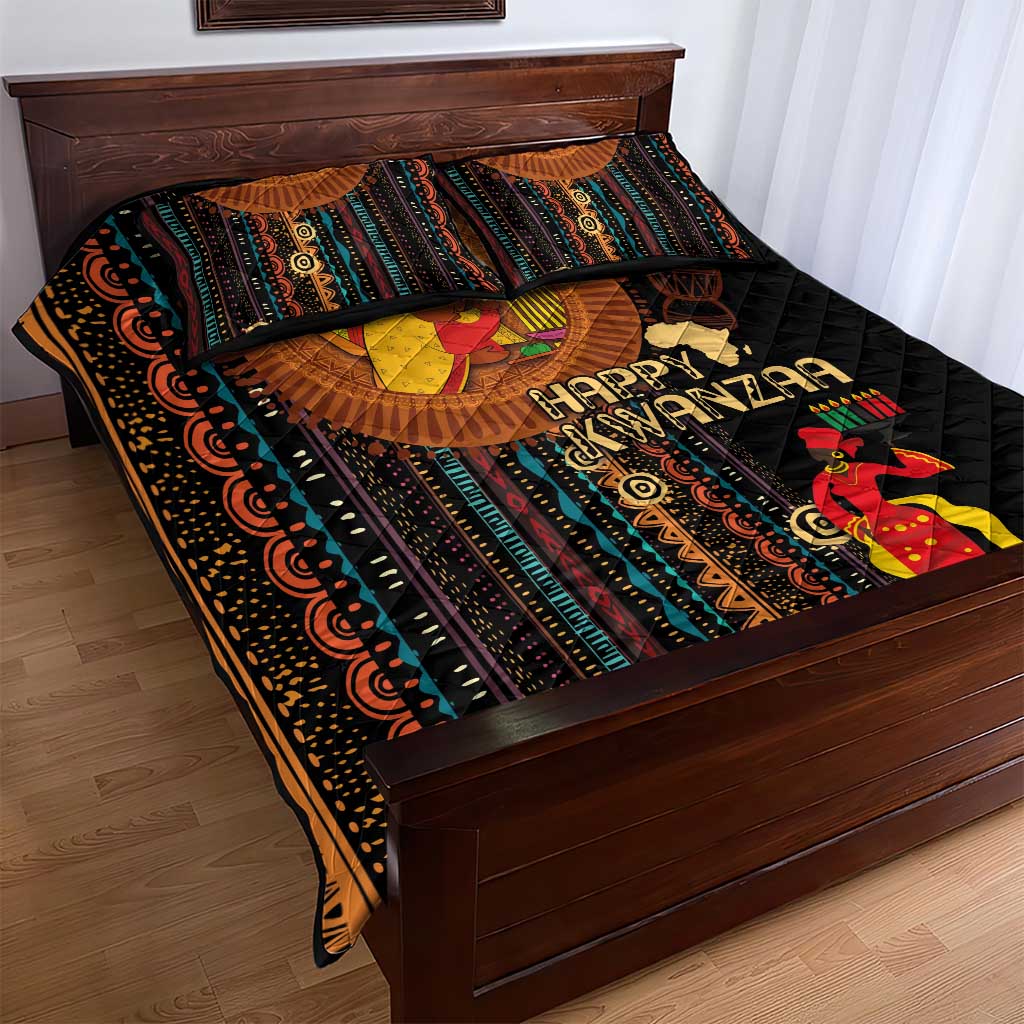 Happy Kwanzaa African Quilt Bed Set - Tribal Pattern LT03