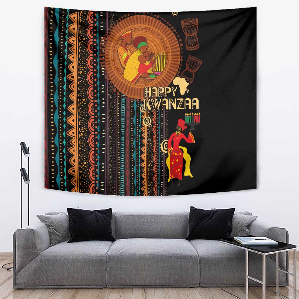 Happy Kwanzaa African Tapestry - Tribal Pattern LT03