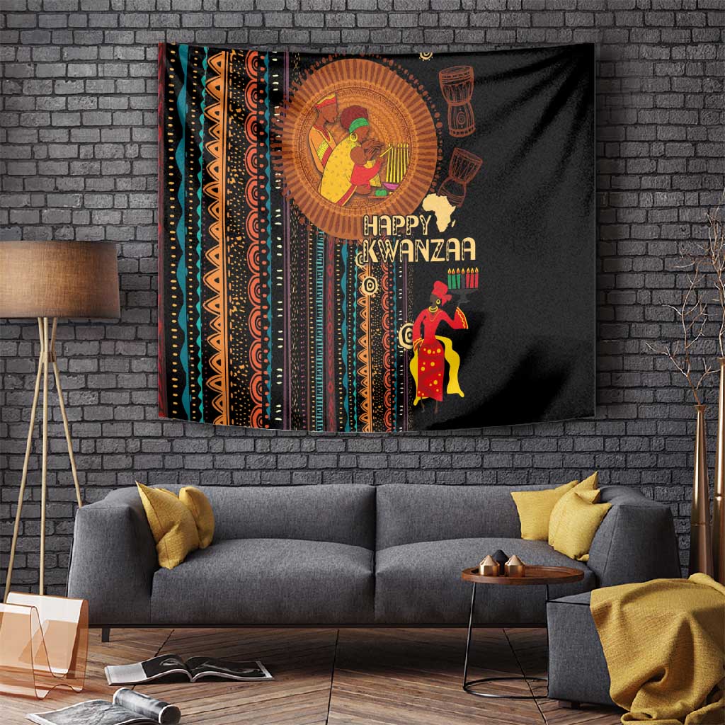 Happy Kwanzaa African Tapestry - Tribal Pattern LT03