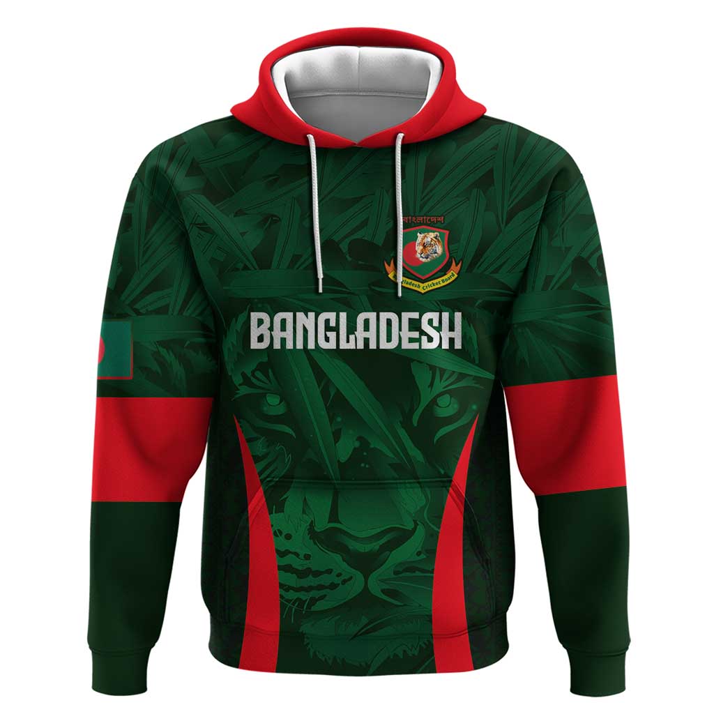 Custom Bangladesh Cricket Hoodie The Tigers Green-Red Glory LT03