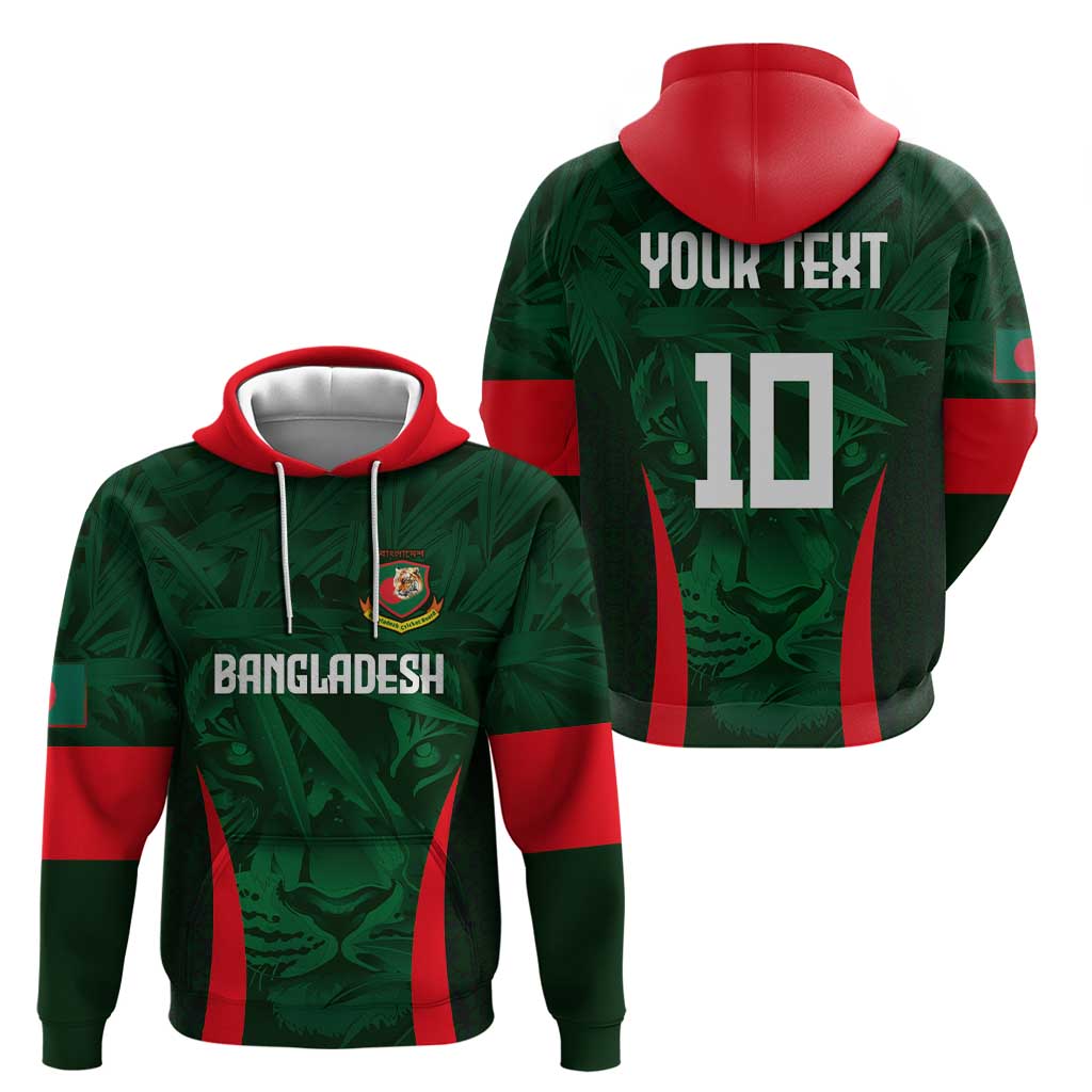 Custom Bangladesh Cricket Hoodie The Tigers Green-Red Glory LT03