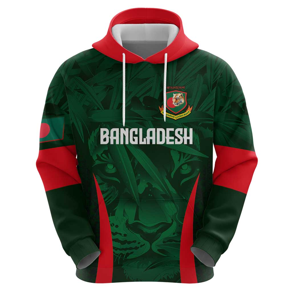 Custom Bangladesh Cricket Hoodie The Tigers Green-Red Glory LT03