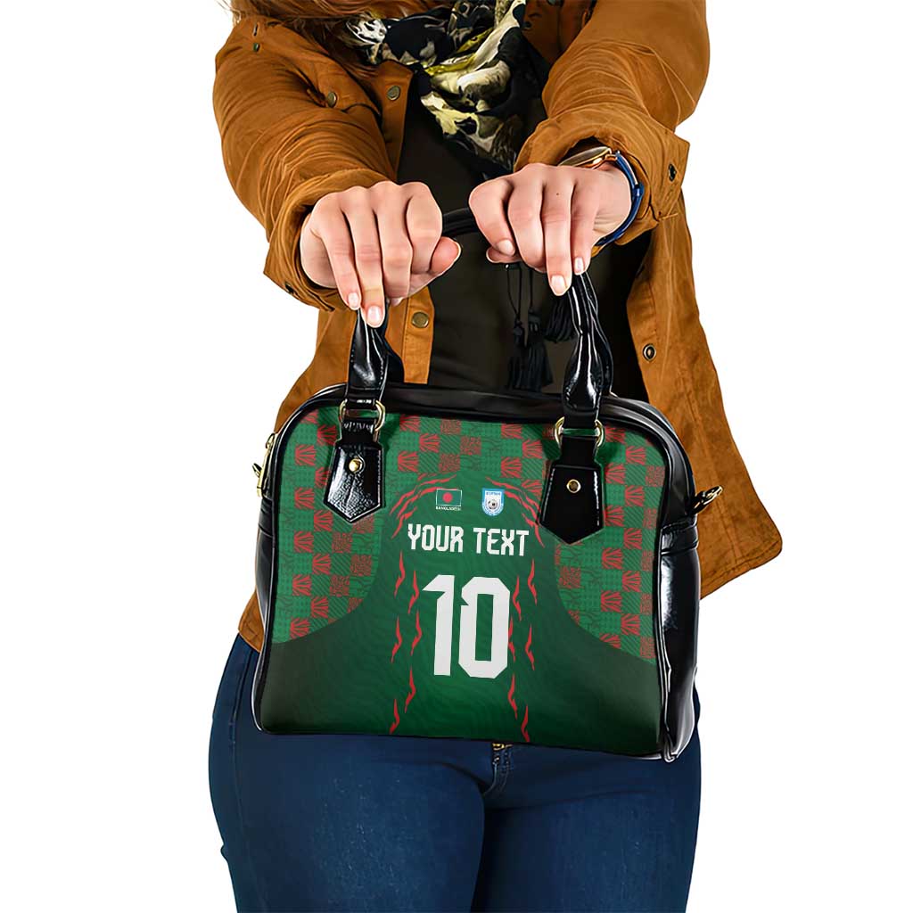 Custom Bangladesh Football Shoulder Handbag Bengal Tigers Green-Red Warriors LT03
