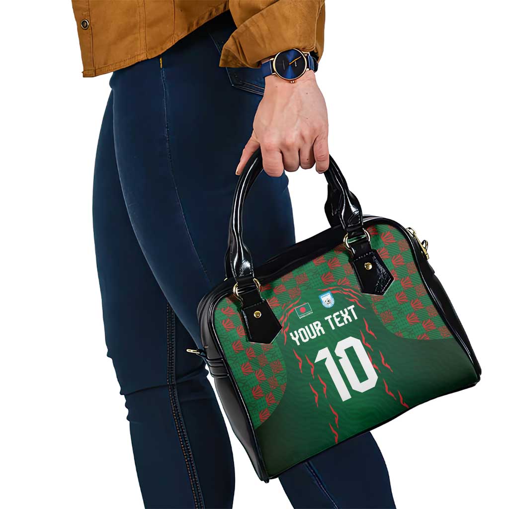 Custom Bangladesh Football Shoulder Handbag Bengal Tigers Green-Red Warriors LT03