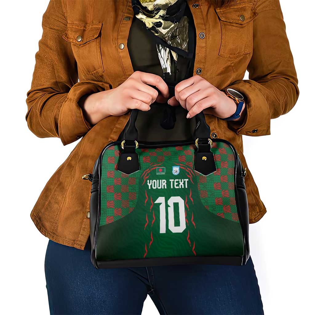 Custom Bangladesh Football Shoulder Handbag Bengal Tigers Green-Red Warriors LT03
