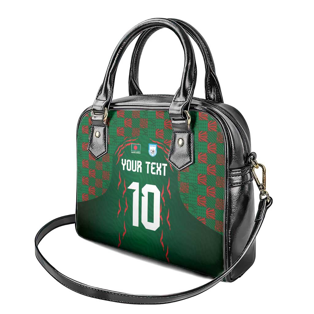 Custom Bangladesh Football Shoulder Handbag Bengal Tigers Green-Red Warriors LT03