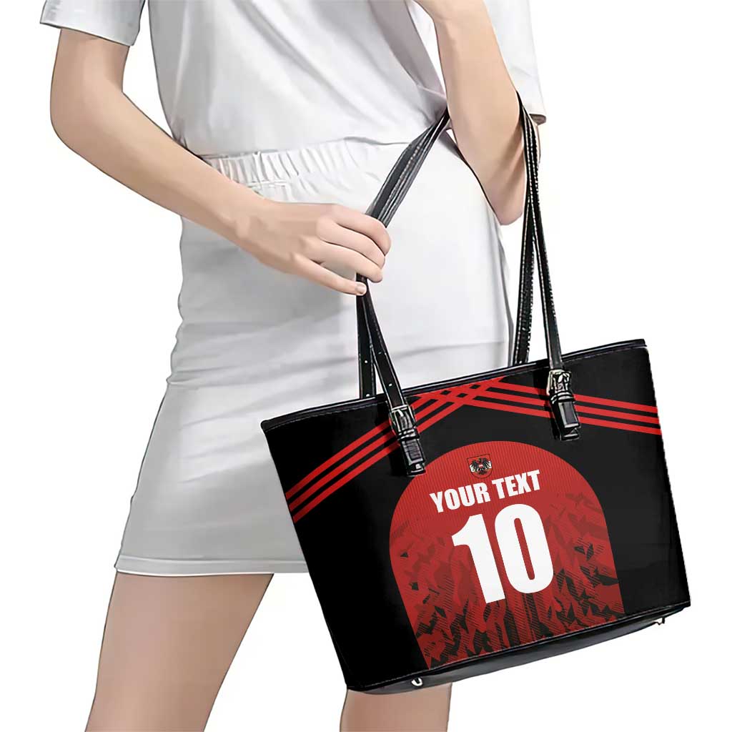 Custom Austria Football 2024 Go Champion Leather Tote Bag Home Color LT03