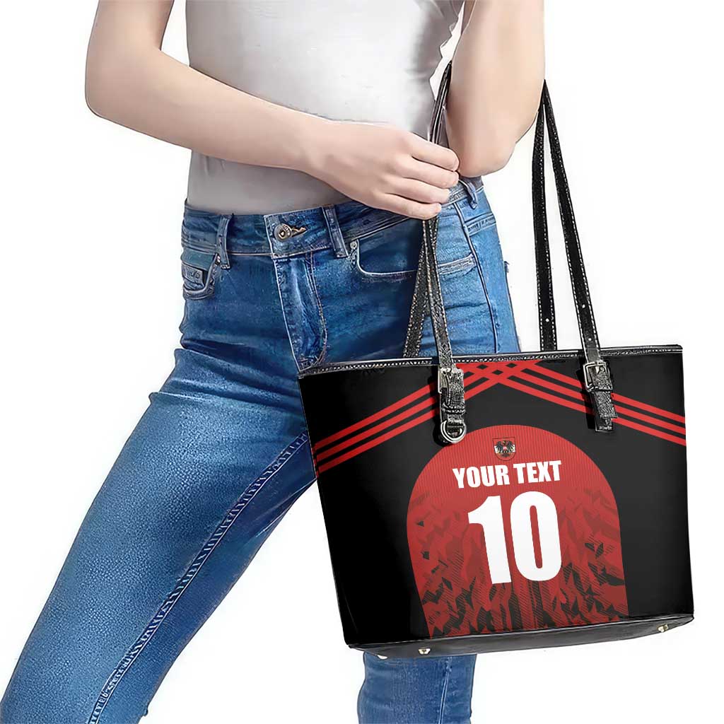 Custom Austria Football 2024 Go Champion Leather Tote Bag Home Color LT03