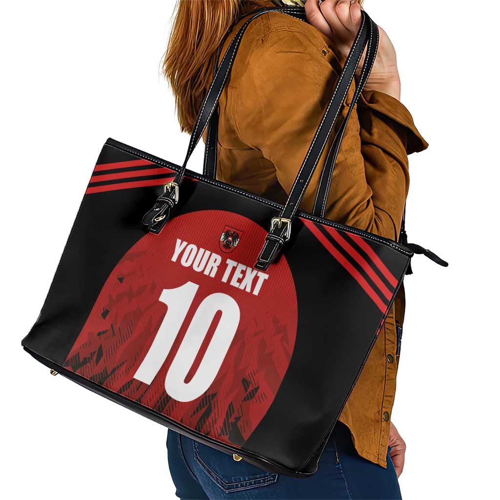 Custom Austria Football 2024 Go Champion Leather Tote Bag Home Color LT03