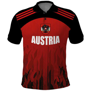 Custom Austria Football 2024 Go Champion Polo Shirt Home Color LT03