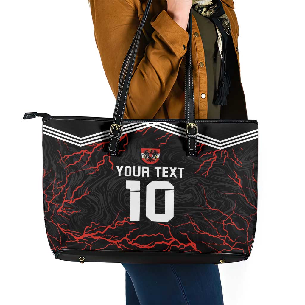 Custom Austria Football 2024 Go Champion Leather Tote Bag Away Color LT03