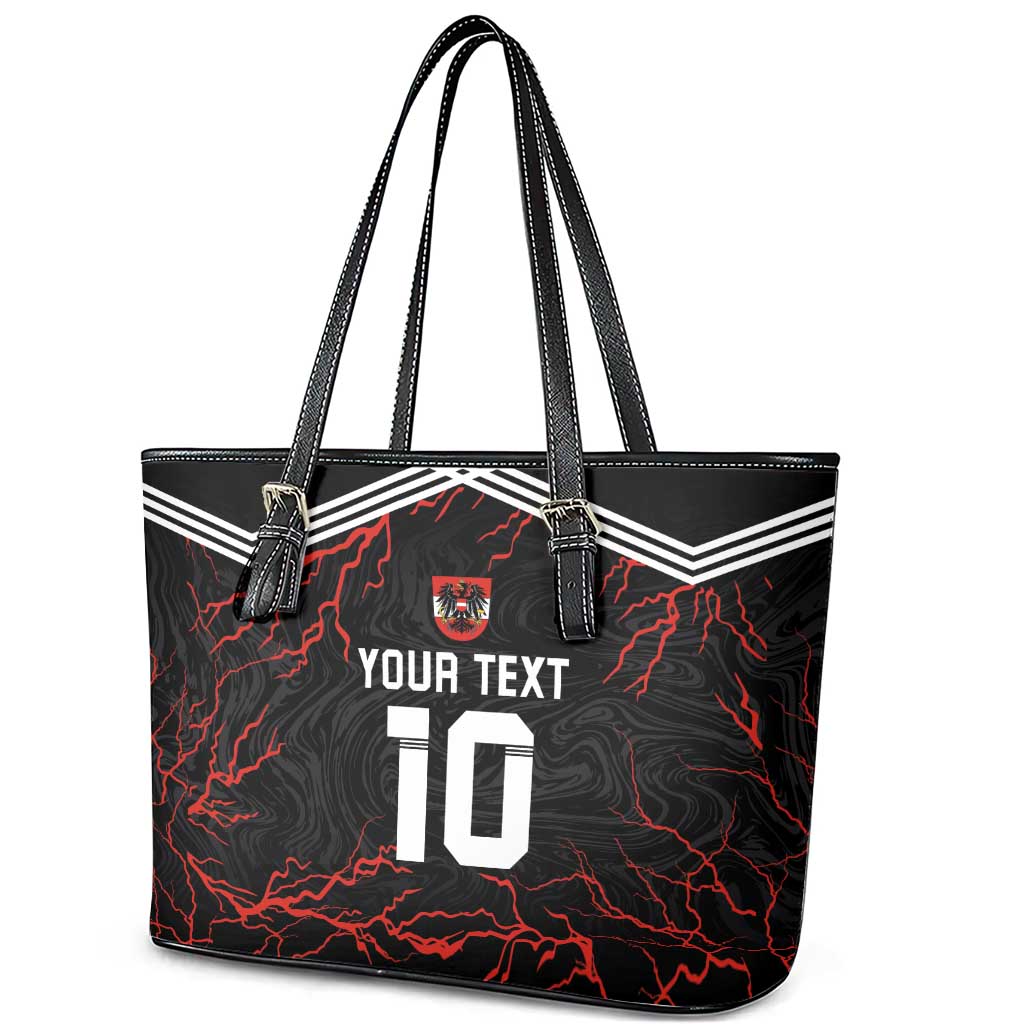 Custom Austria Football 2024 Go Champion Leather Tote Bag Away Color LT03