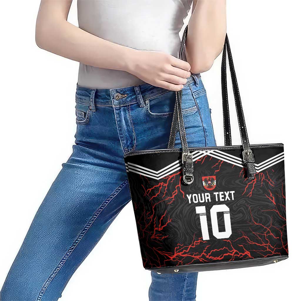 Custom Austria Football 2024 Go Champion Leather Tote Bag Away Color LT03