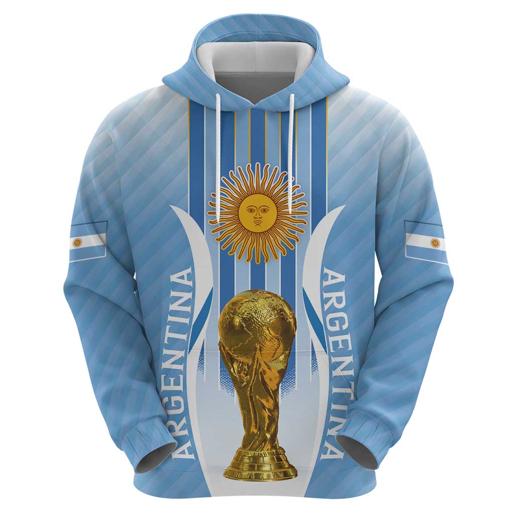 Custom Argentina Football Hoodie The Trophy Vamos La Albiceleste LT03