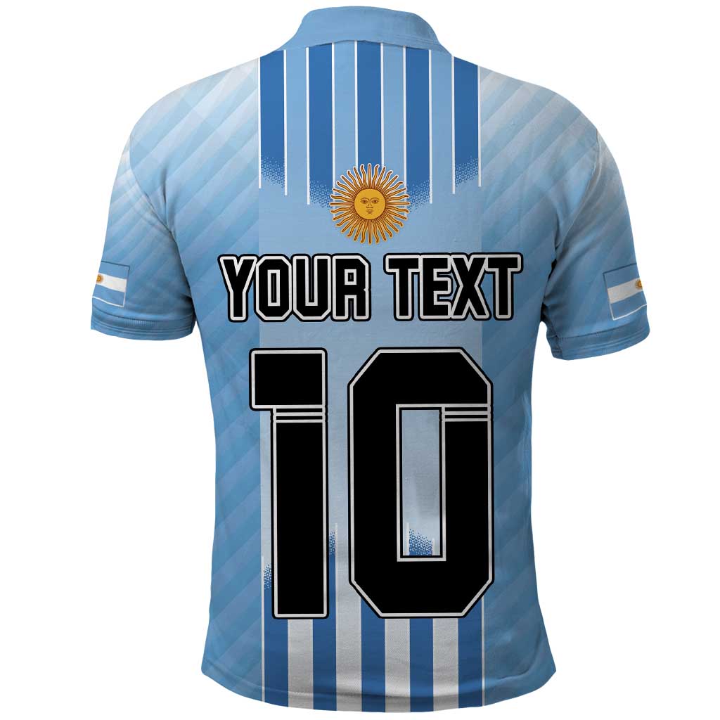 Custom Argentina Football Polo Shirt The Trophy Vamos La Albiceleste LT03