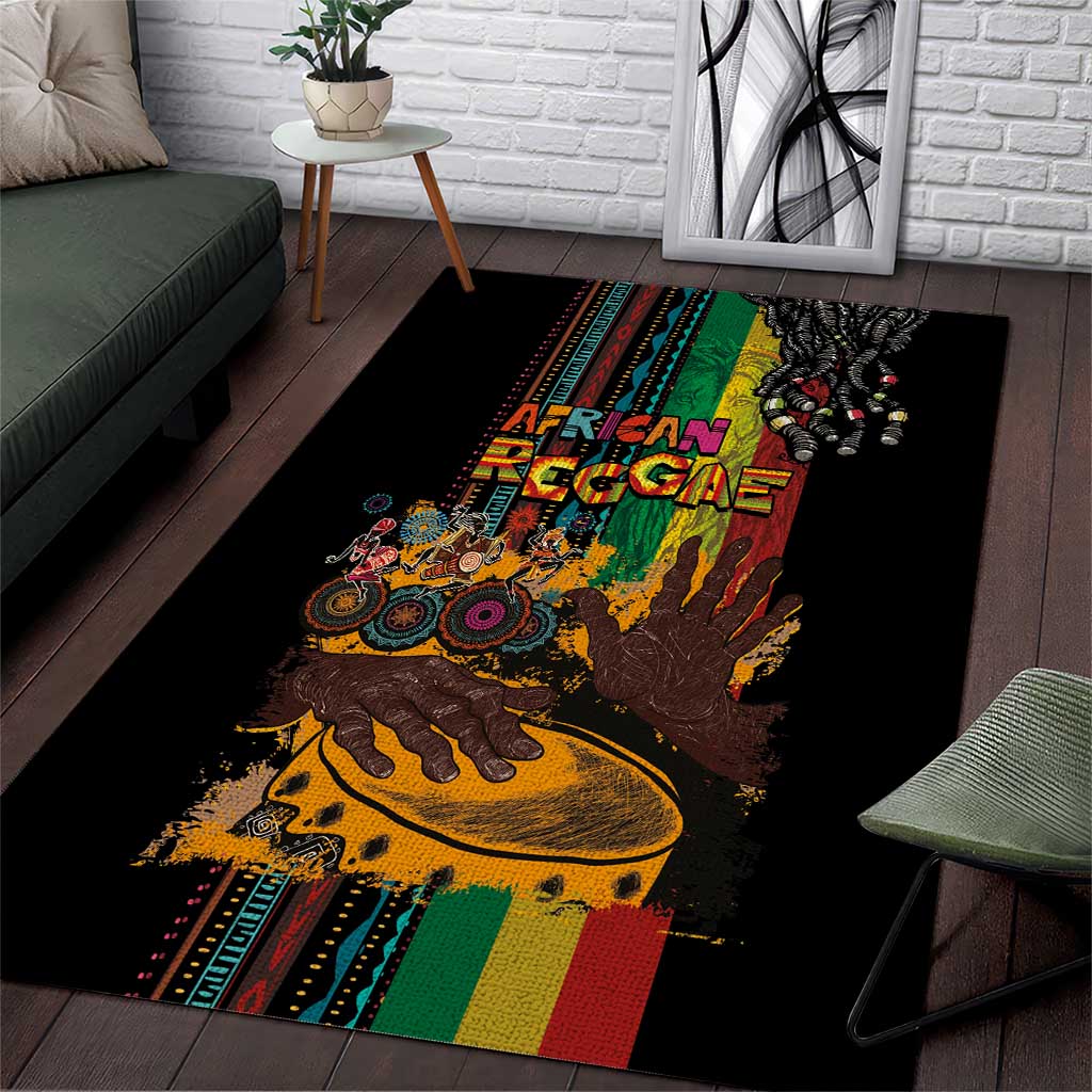 Afro-Caribbean Area Rug African and Reggae Art Music LT03