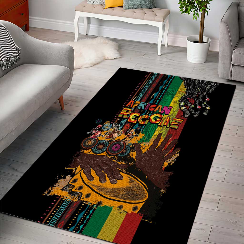 Afro-Caribbean Area Rug African and Reggae Art Music LT03