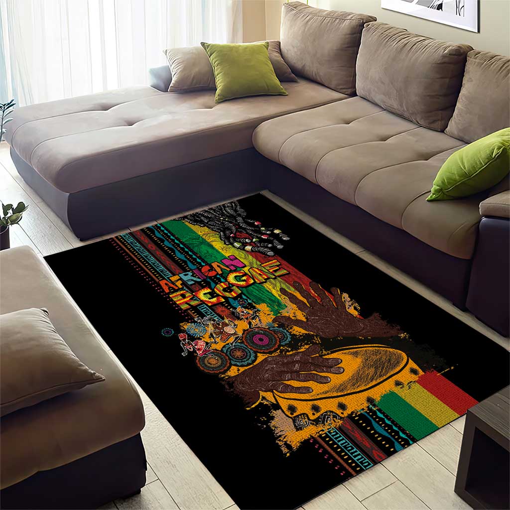 Afro-Caribbean Area Rug African and Reggae Art Music LT03