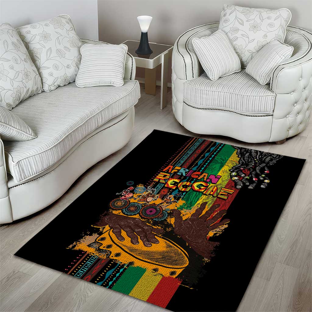Afro-Caribbean Area Rug African and Reggae Art Music LT03