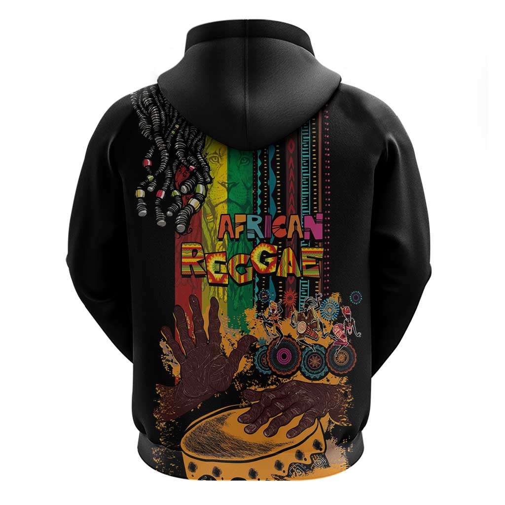 Afro-Caribbean Hoodie African and Reggae Art Music LT03