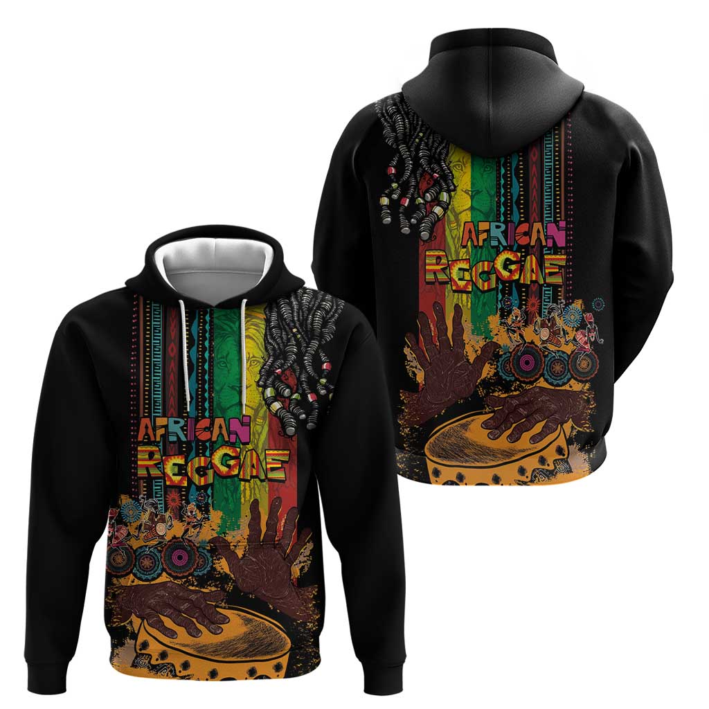 Afro-Caribbean Hoodie African and Reggae Art Music LT03