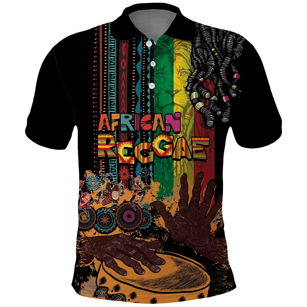 Afro-Caribbean Polo Shirt African and Reggae Art Music LT03