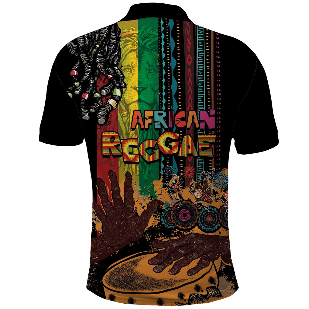 Afro-Caribbean Polo Shirt African and Reggae Art Music LT03