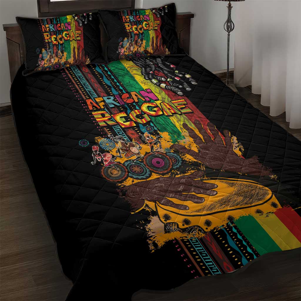 Afro-Caribbean Quilt Bed Set African and Reggae Art Music LT03