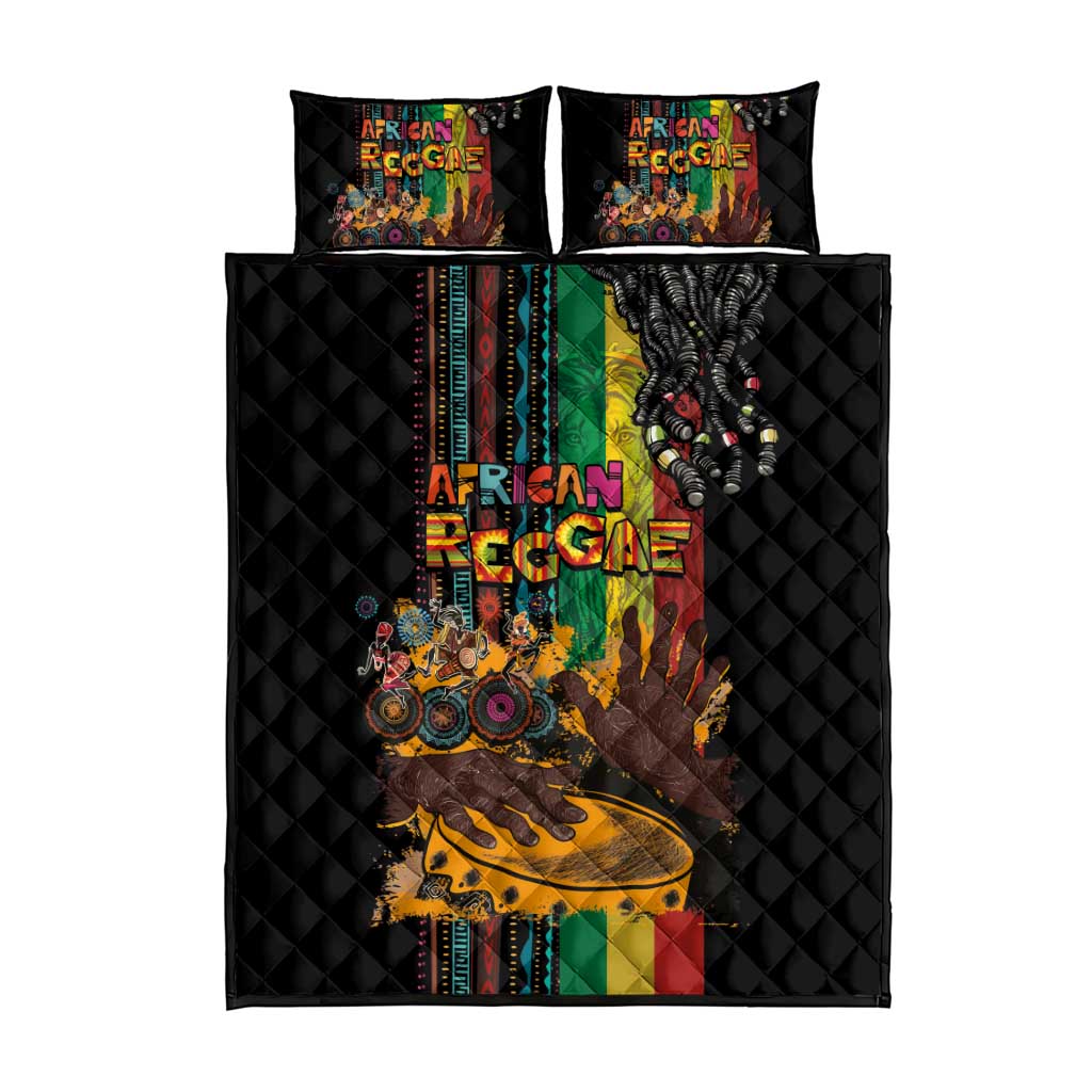 Afro-Caribbean Quilt Bed Set African and Reggae Art Music LT03