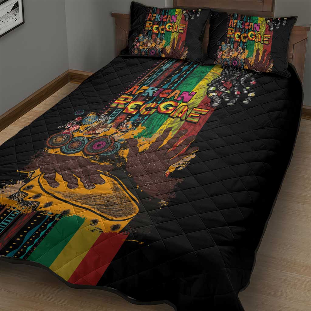 Afro-Caribbean Quilt Bed Set African and Reggae Art Music LT03