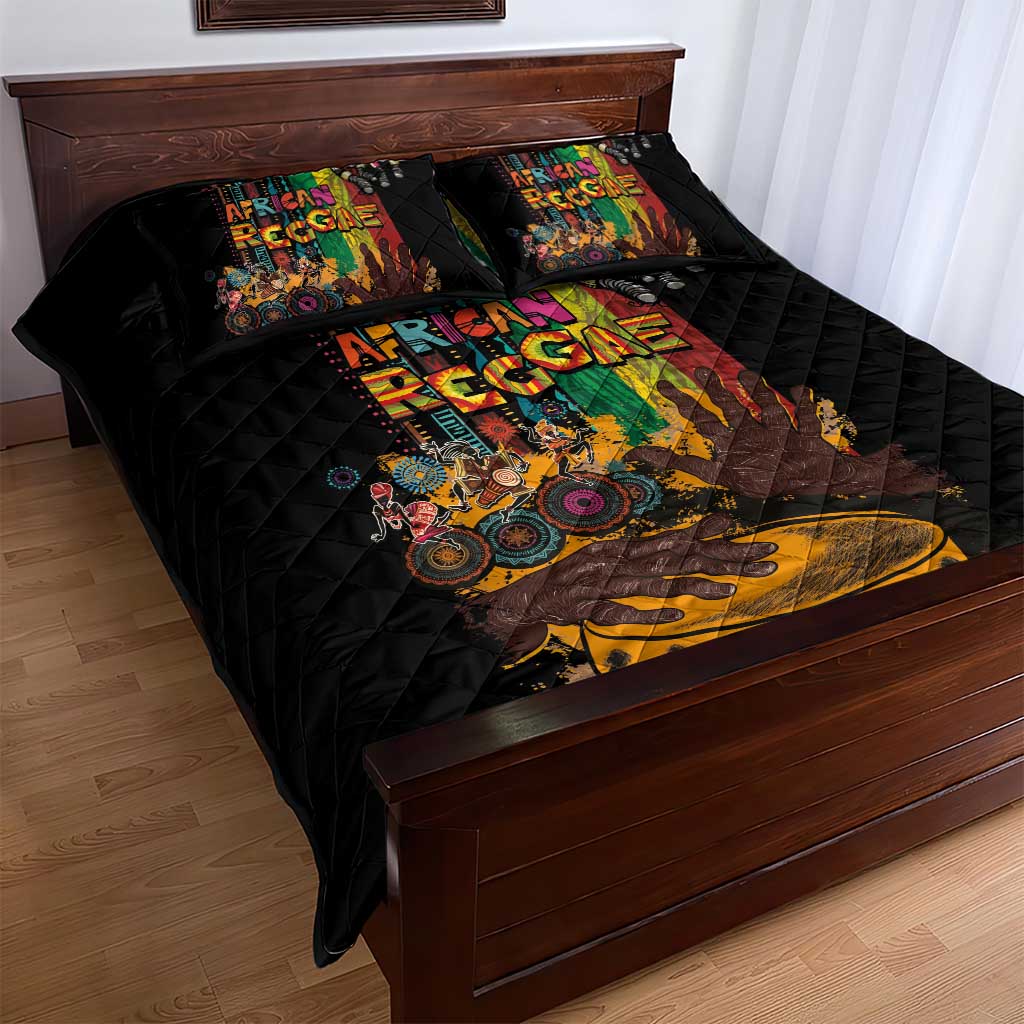 Afro-Caribbean Quilt Bed Set African and Reggae Art Music LT03