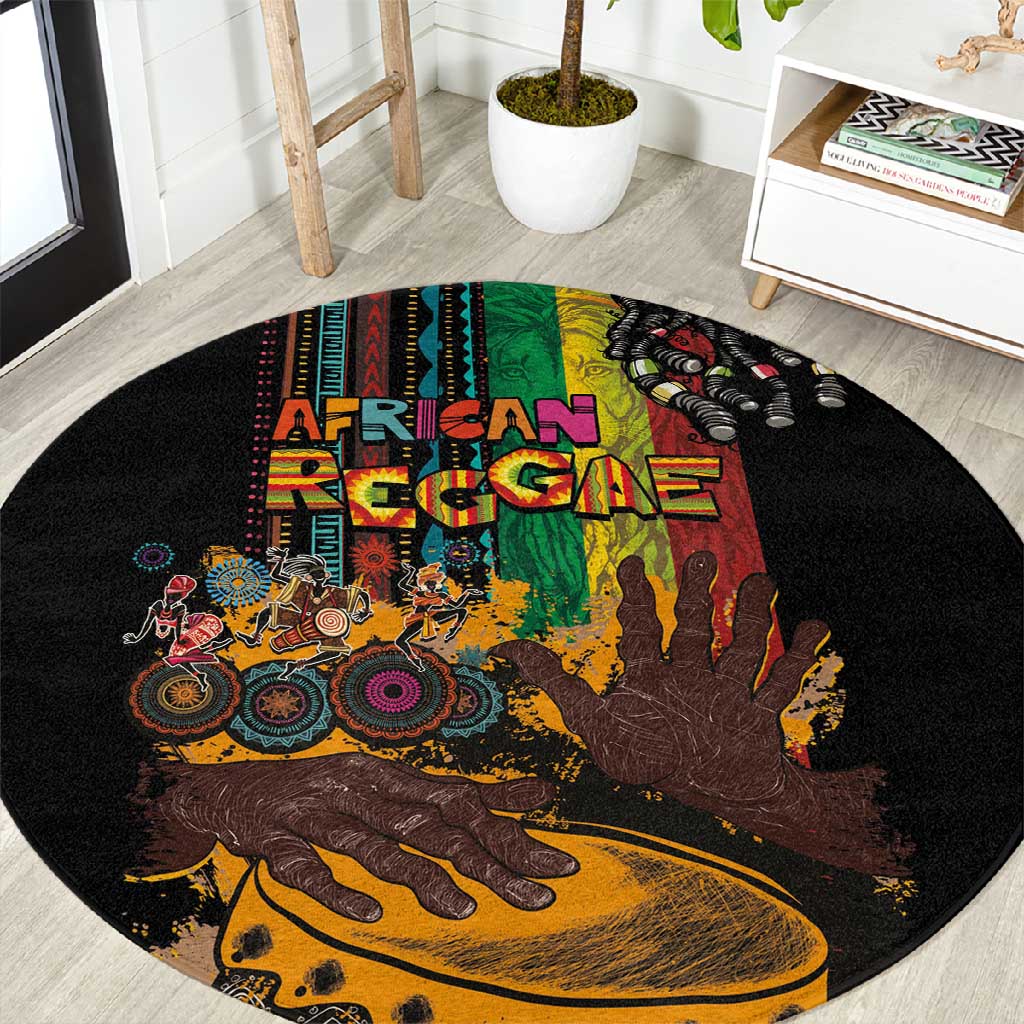 Afro-Caribbean Round Carpet African and Reggae Art Music LT03