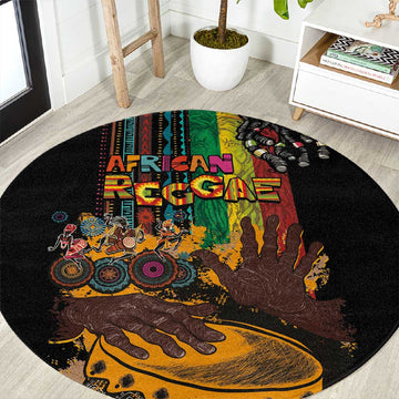 Afro-Caribbean Round Carpet African and Reggae Art Music LT03