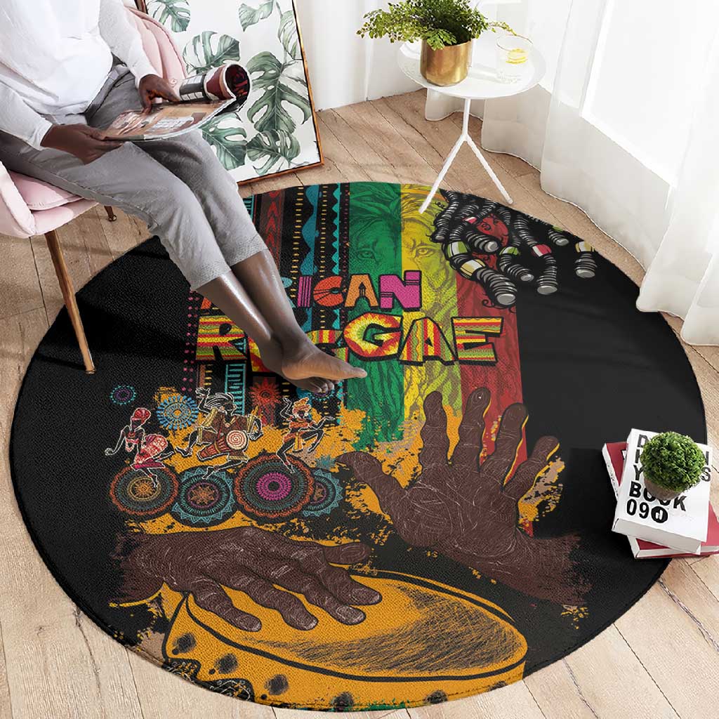 Afro-Caribbean Round Carpet African and Reggae Art Music LT03