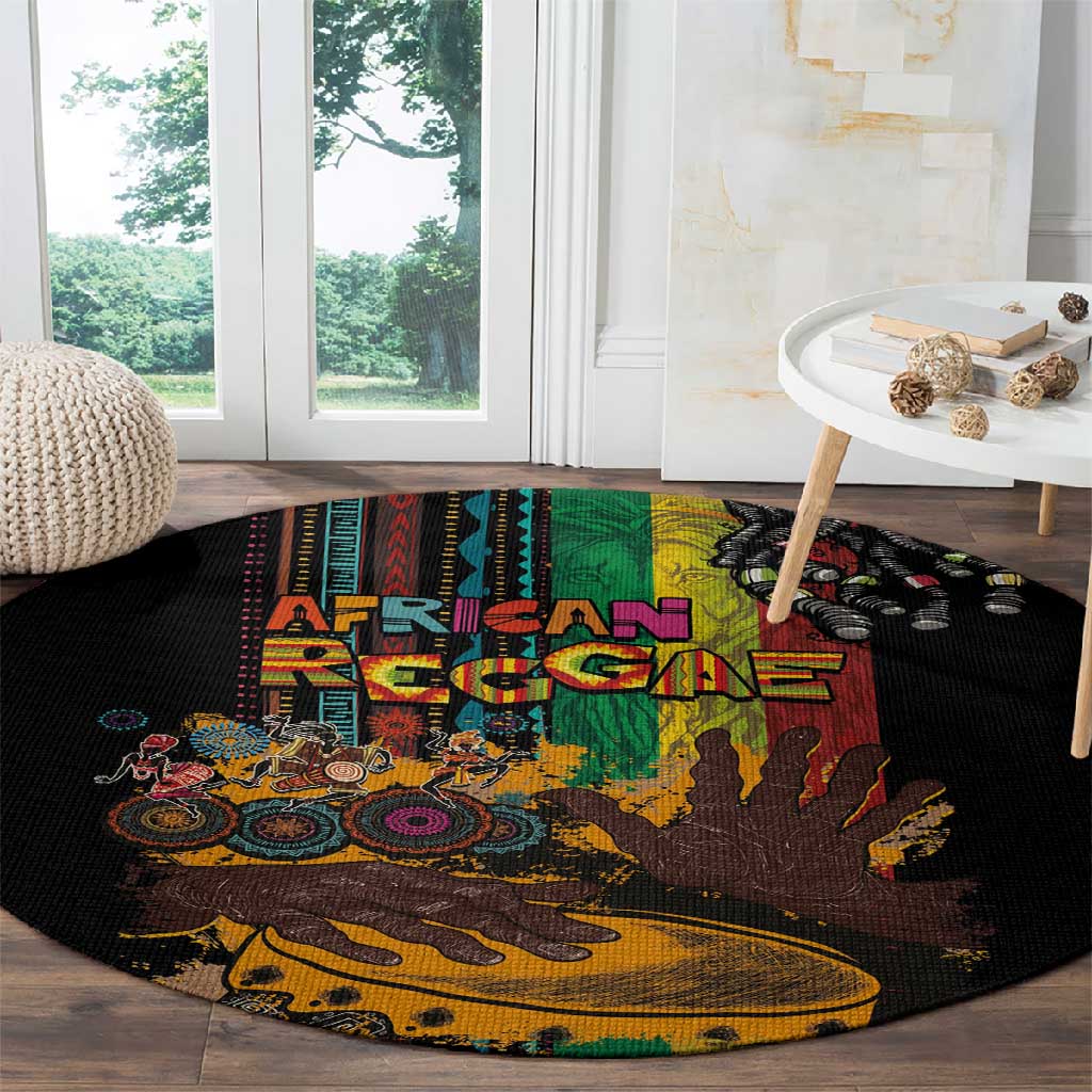 Afro-Caribbean Round Carpet African and Reggae Art Music LT03