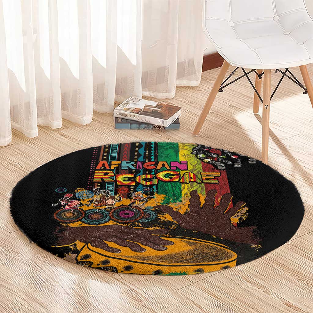 Afro-Caribbean Round Carpet African and Reggae Art Music LT03