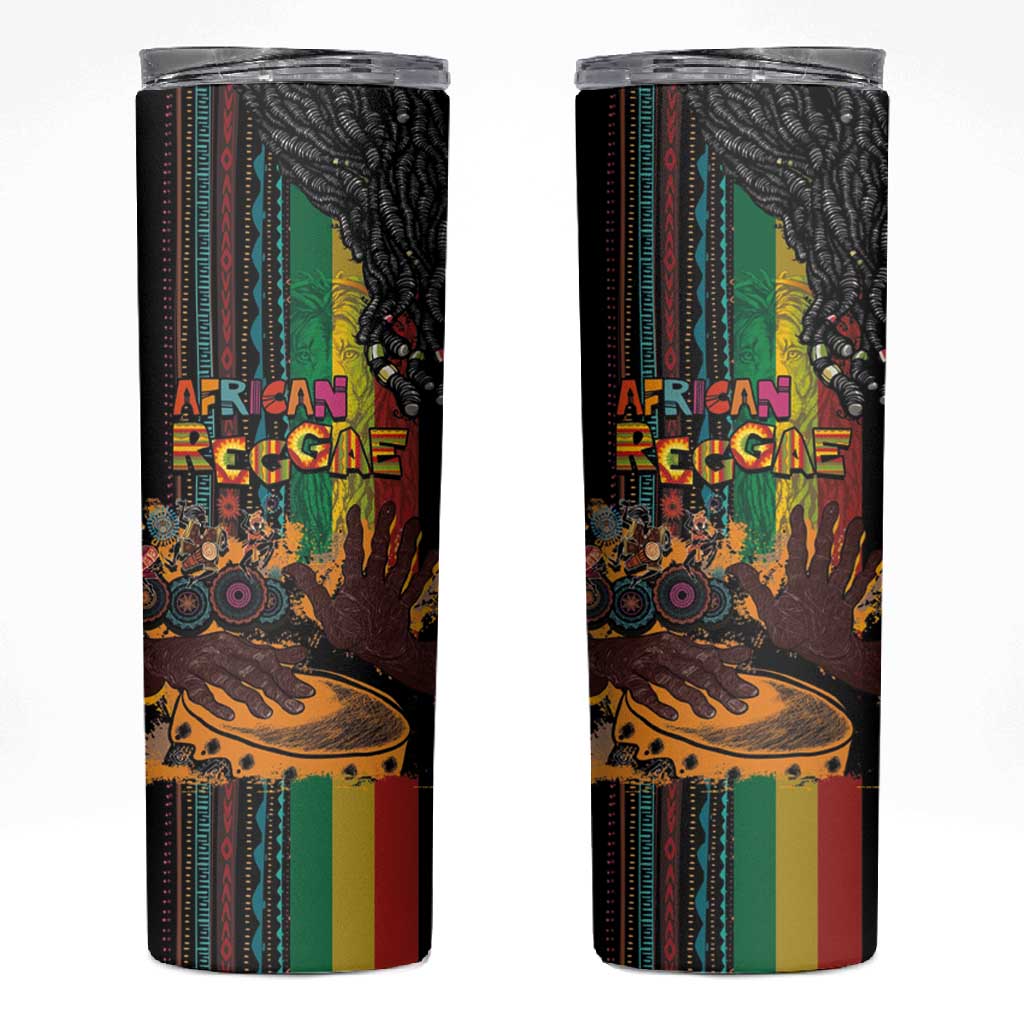 Afro-Caribbean Skinny Tumbler African and Reggae Art Music LT03