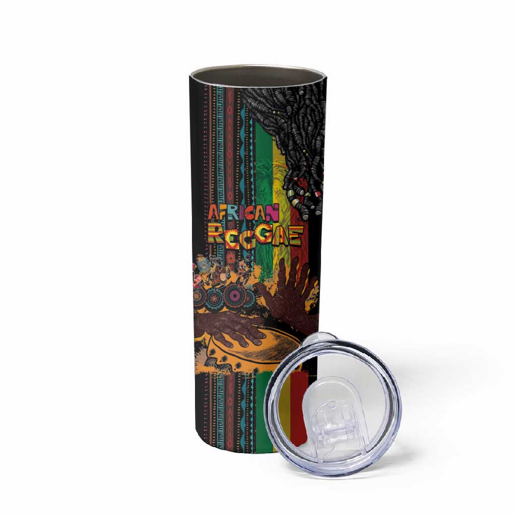 Afro-Caribbean Skinny Tumbler African and Reggae Art Music LT03
